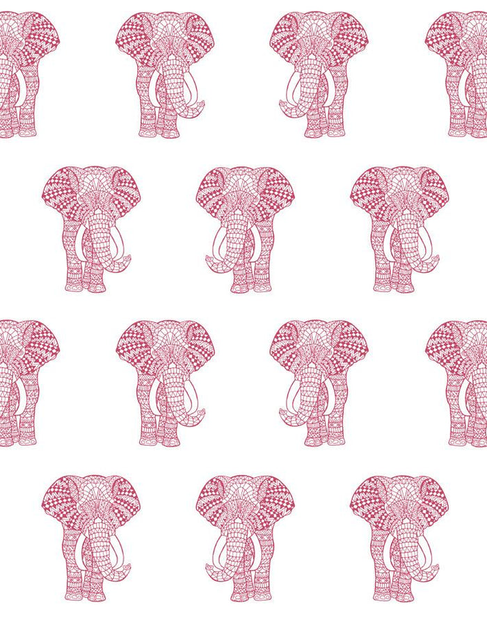 'Raja The Elephant' Wallpaper by Wallshoppe - Rose