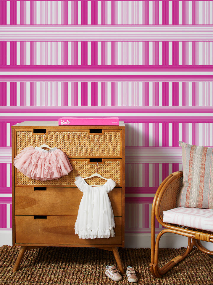 roman-holiday-grid-wallpaper-in-219-barbie-pink
