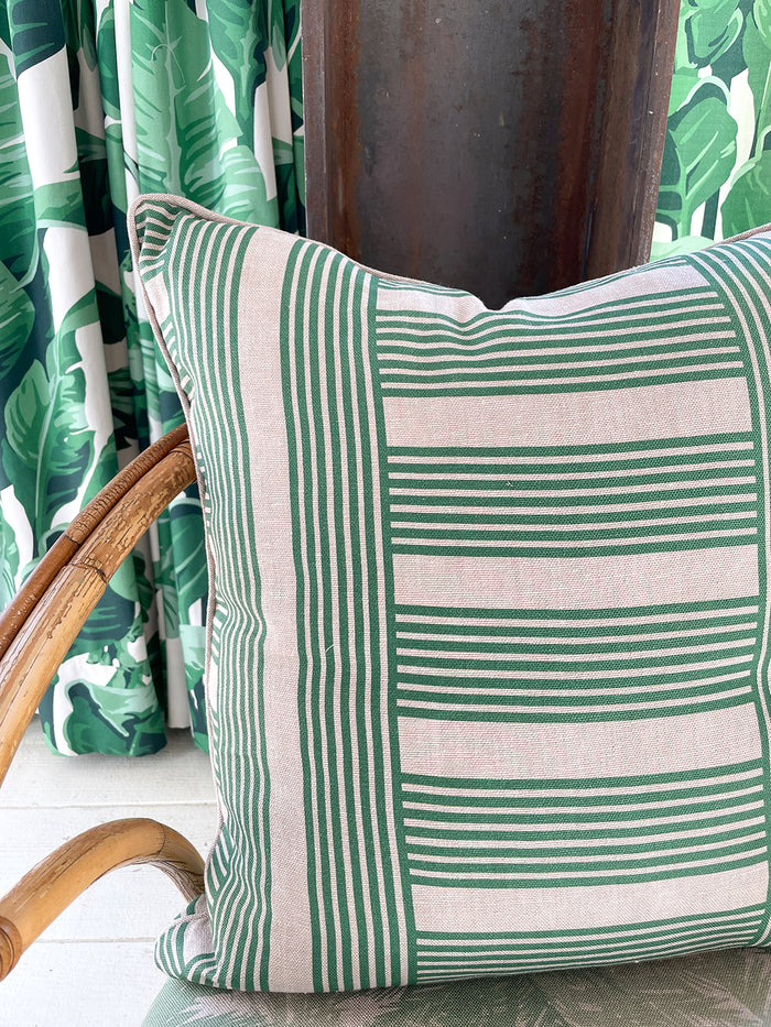 'Roman Holiday Grid' Throw Pillow by Barbie™ - Green