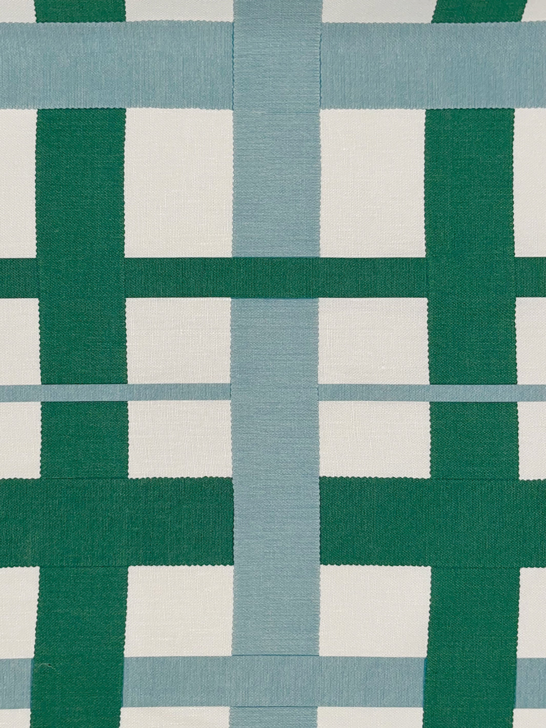 crosstown plaid pillow by sarah jessica parker sky emerald on linen