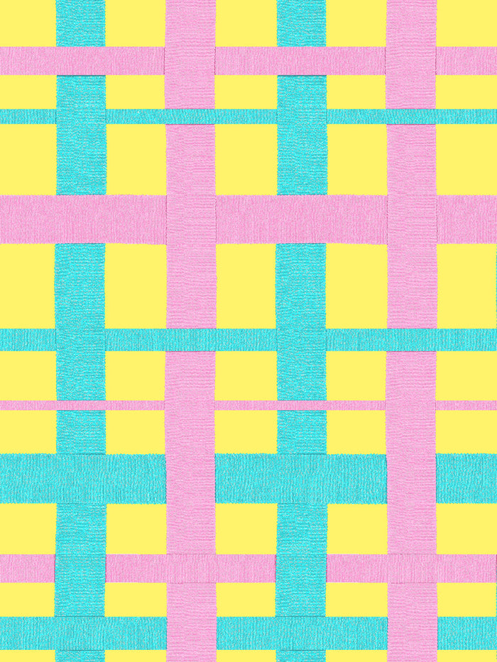 'Crosstown Plaid' Wallpaper by Sarah Jessica Parker - Rosé on Lemon Drop
