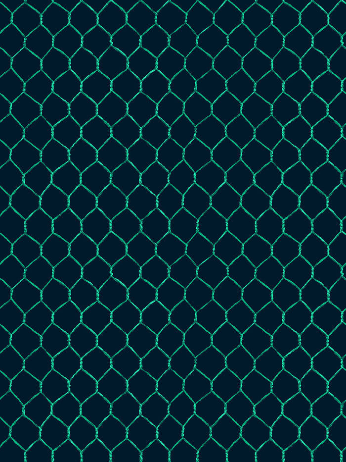 'Evelyn's Chicken Wire' Wallpaper by Sarah Jessica Parker - Emerald on Navy