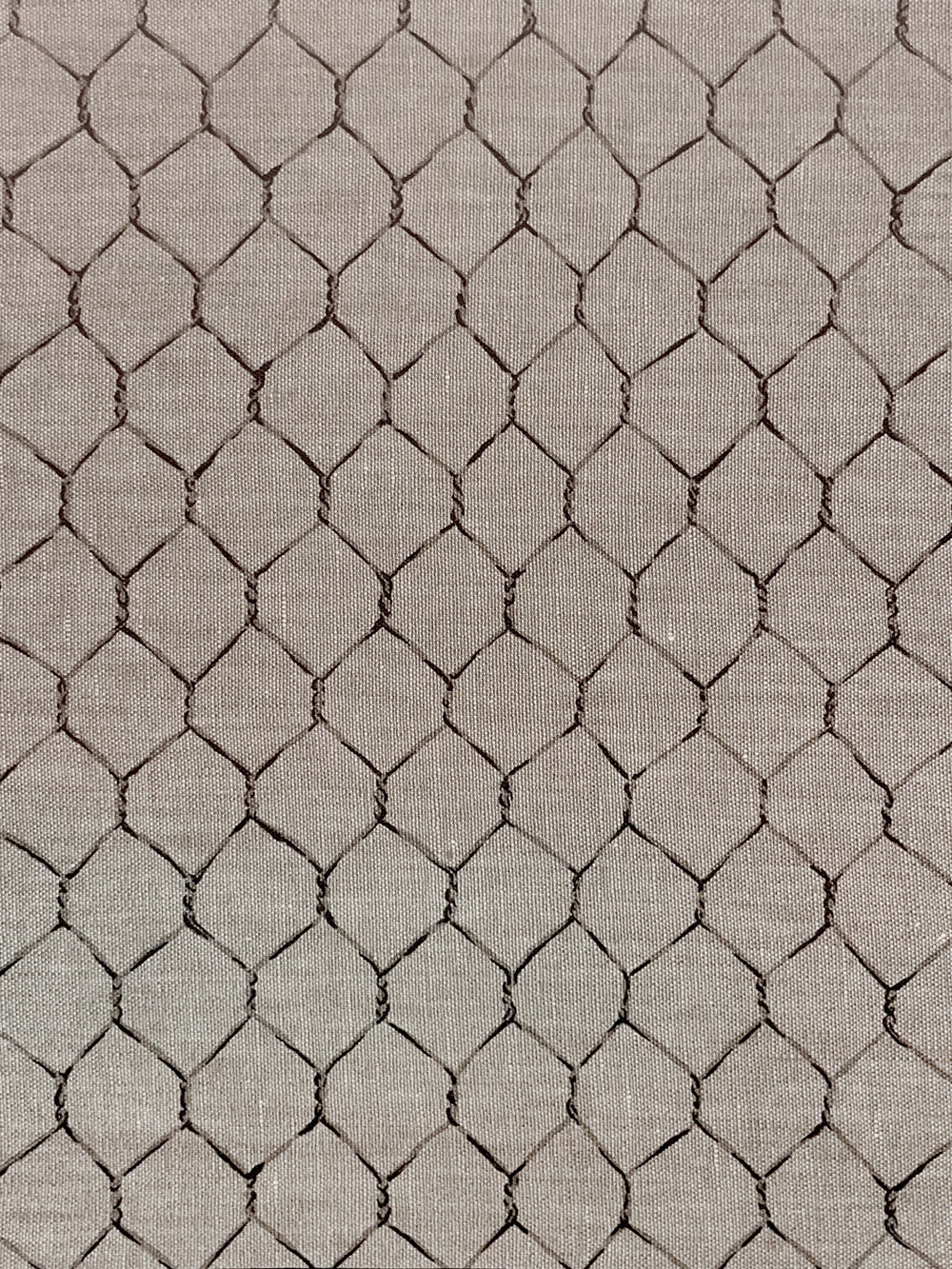 evelyns chicken wire flax fabric by sarah jessica parker metal on silver