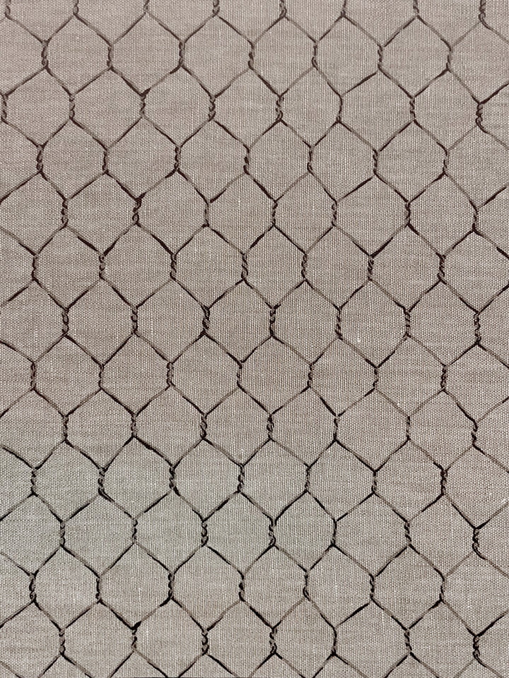 evelyns chicken wire flax fabric by sarah jessica parker metal on silver