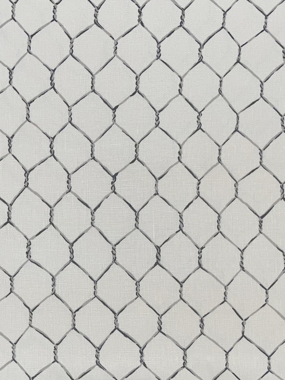 evelyns chicken wire linen fabric by sarah jessica parker metal on silver