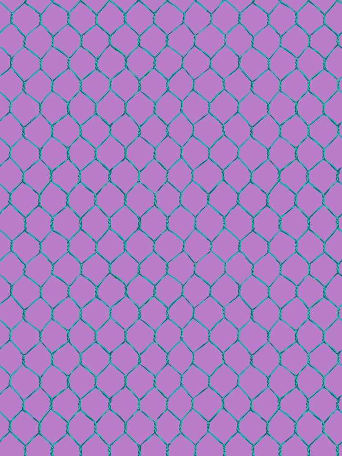 'Evelyn's Chicken Wire' Wallpaper by Sarah Jessica Parker - Teal on Lilac