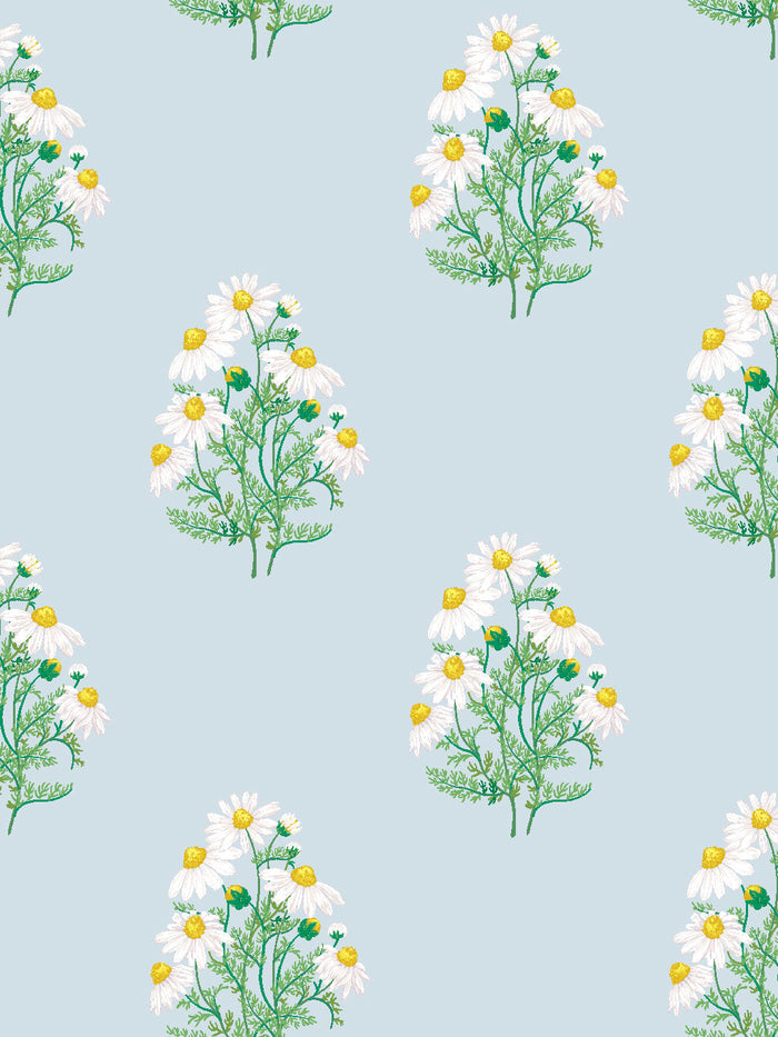 'Fleur De Camomille' Wallpaper by Sarah Jessica Parker - Misty Blue