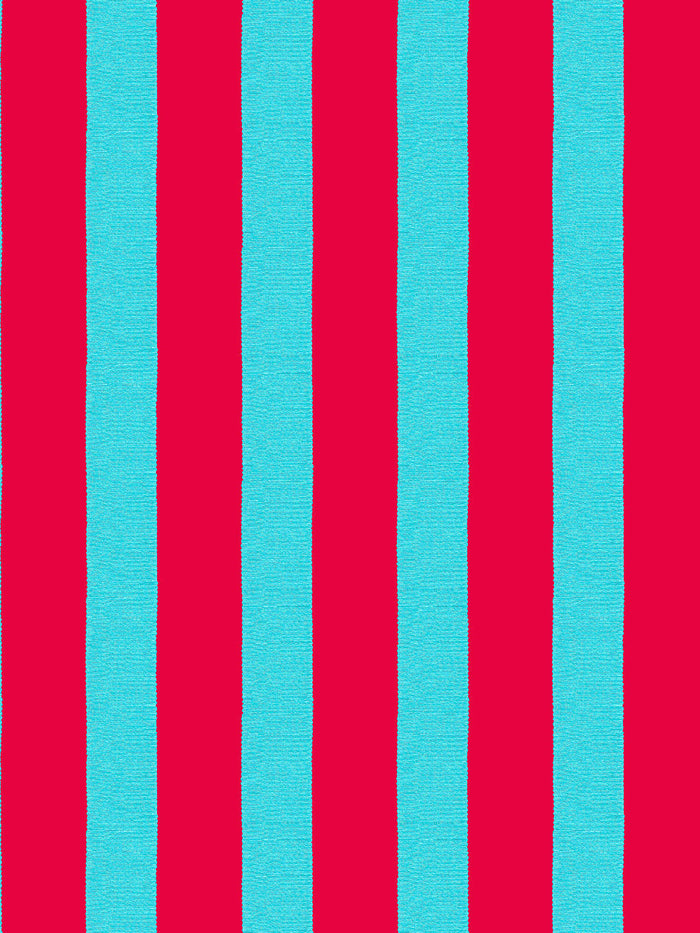 'Grosgrain Stripe' Wallpaper by Sarah Jessica Parker - Scarlet Capri Blue