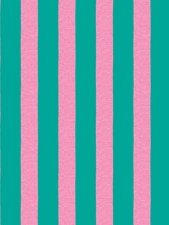 'Grosgrain Stripe' Wallpaper by Sarah Jessica Parker - Teal Blush