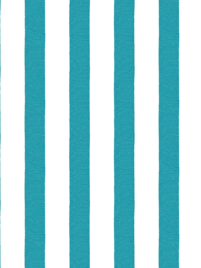 'Grosgrain Stripe on White' Wallpaper by Sarah Jessica Parker - Teal