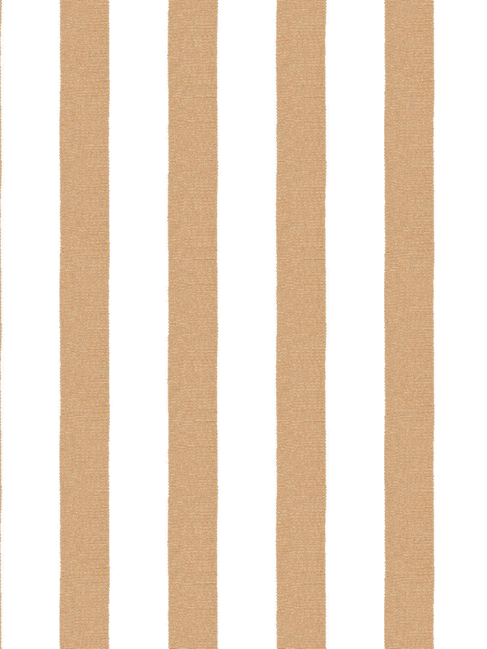 'Grosgrain Stripe on White' Wallpaper by Sarah Jessica Parker - Pecan
