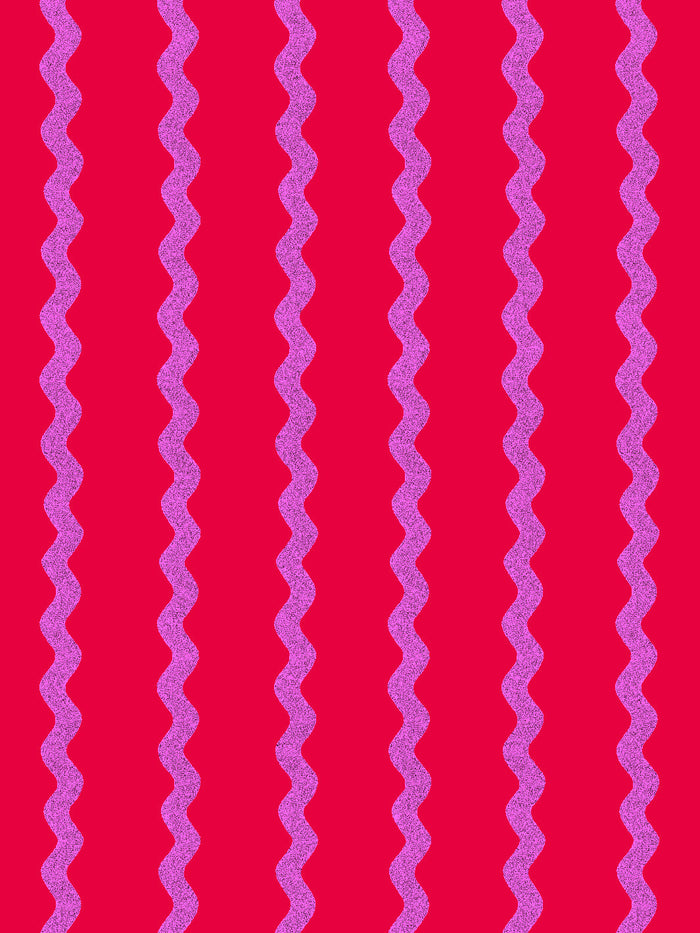 'Ric-Rac Stripe' Wallpaper by Sarah Jessica Parker - Lilac Geranium