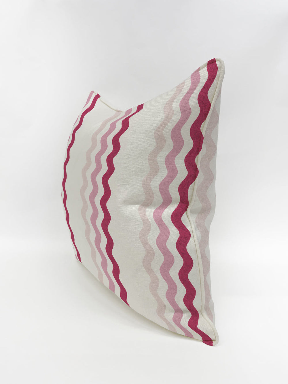 ric rac bands pillow by sarah jessica parker pink slipper geranium on linen