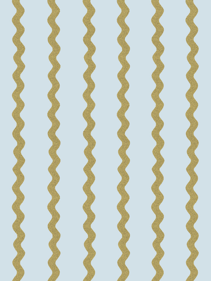 'Ric-Rac Stripe' Wallpaper by Sarah Jessica Parker - Morning Dew Olive