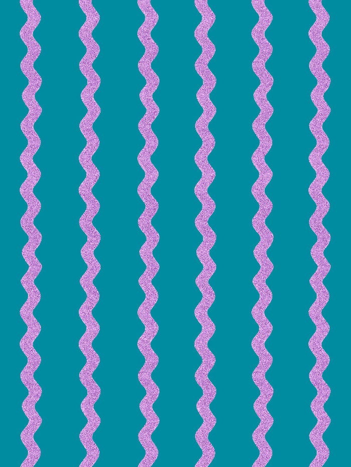 'Ric-Rac Stripe' Wallpaper by Sarah Jessica Parker - Peacock Lilac