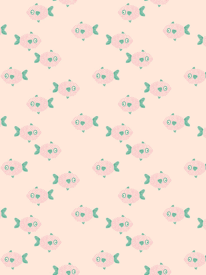'School of Fish' Wallpaper by Tea Collection - Peach
