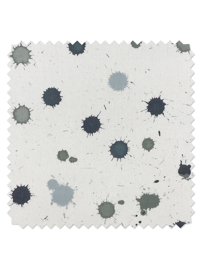 'Splattered' Organic Twill Fabric by Nathan Turner - Black & Neutral
