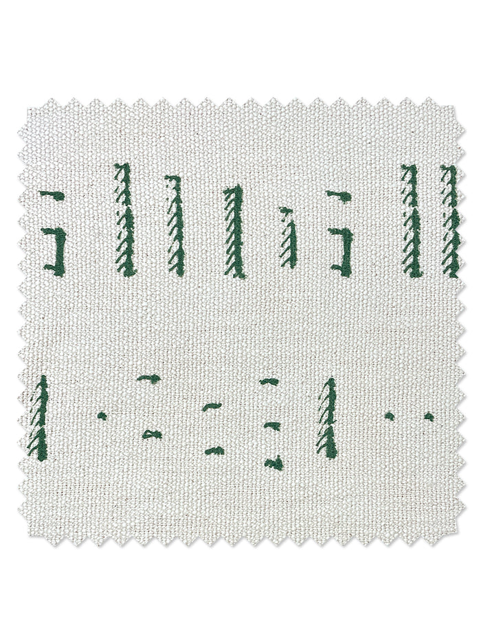 'Fabric by the Yard - Stitch - Green on California Cotton