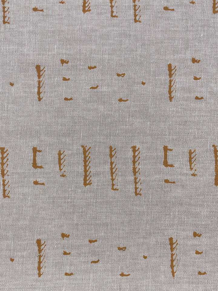 fabric by the yard stitch terracotta on flax linen