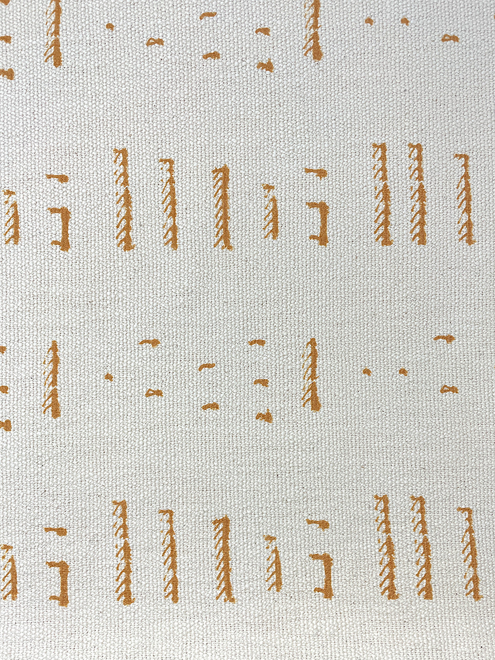 fabric by the yard stitch terracotta on flax linen