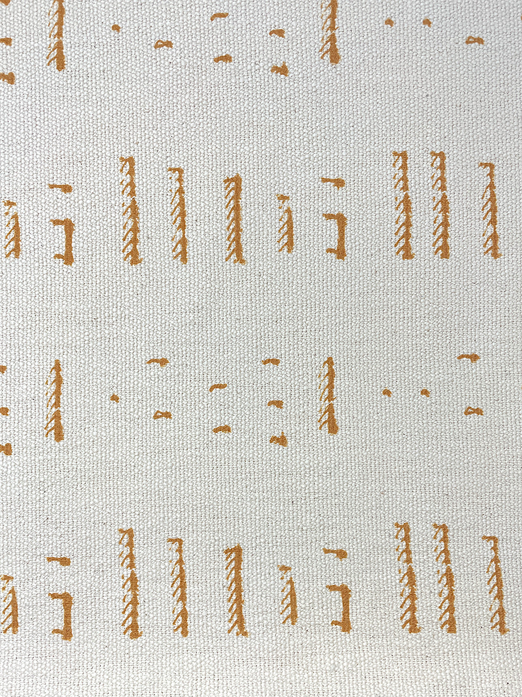 fabric by the yard stitch terracotta on flax linen