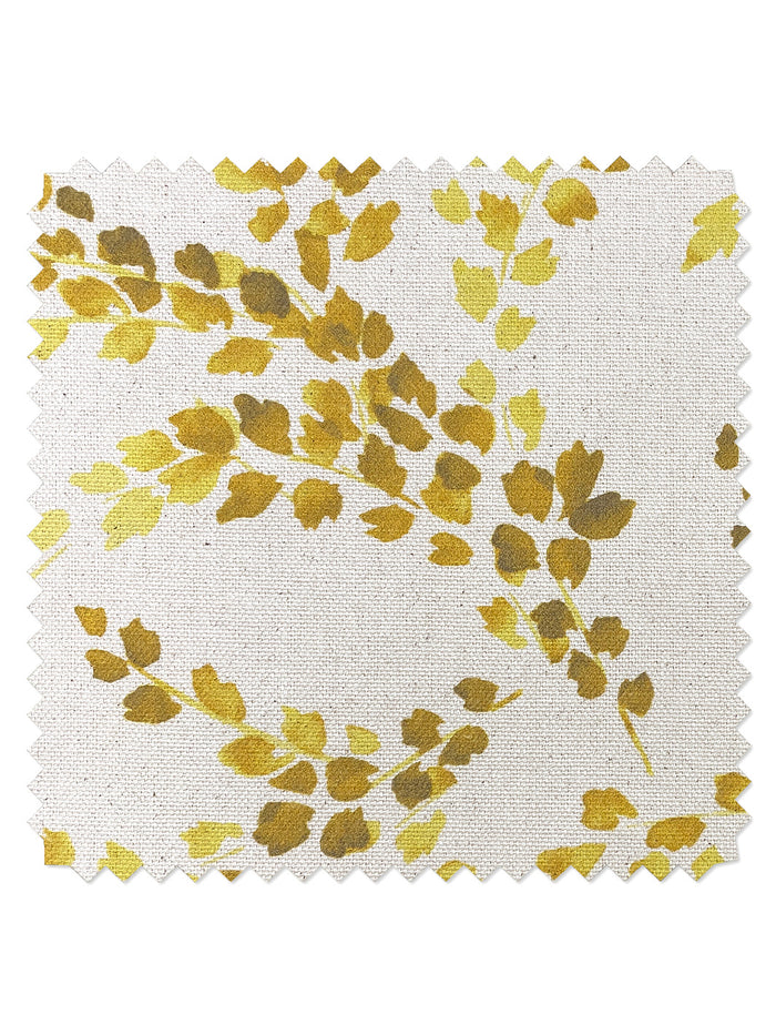 'Sweet Caroline' Raw Canvas Fabric by Wallshoppe - Yellow on Raw Canvas