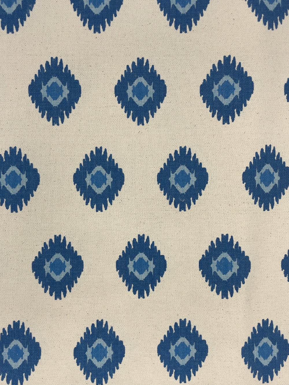 fabric by the yard tangier medallion blue on raw canvas