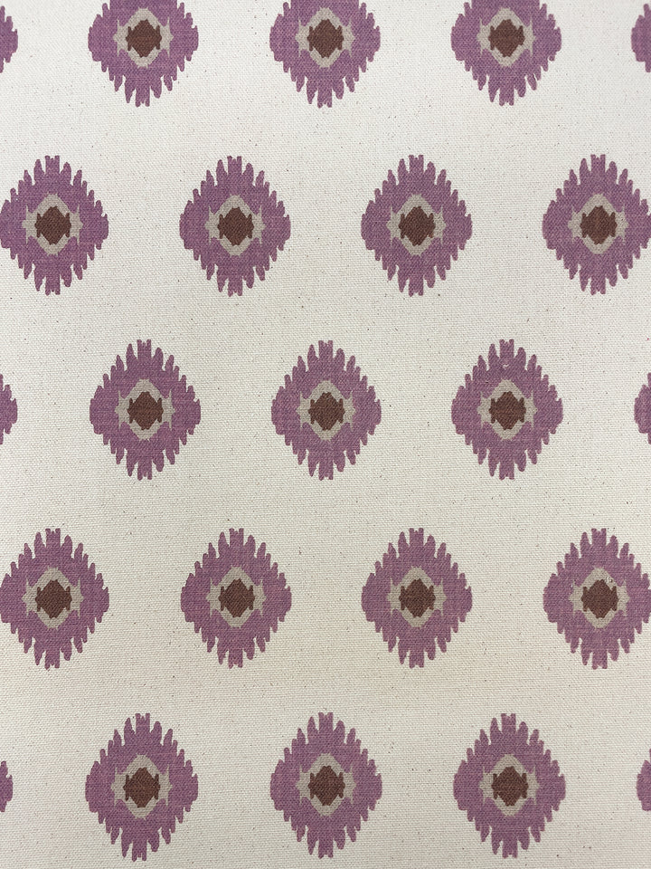 fabric by the yard tangier medallion plum on raw canvas