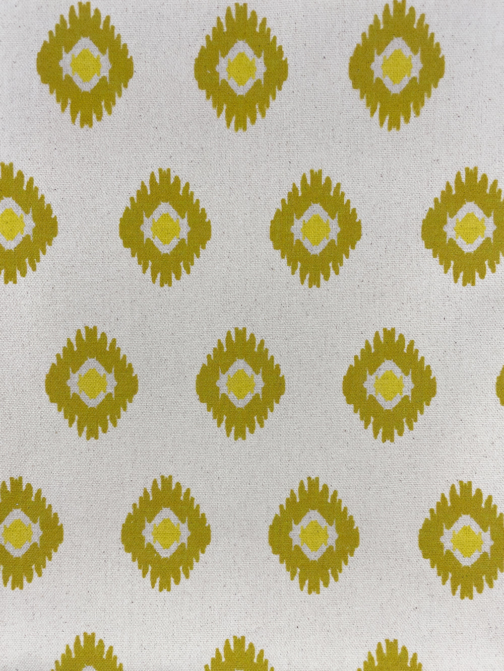 fabric by the yard tangier medallion yellow on raw canvas