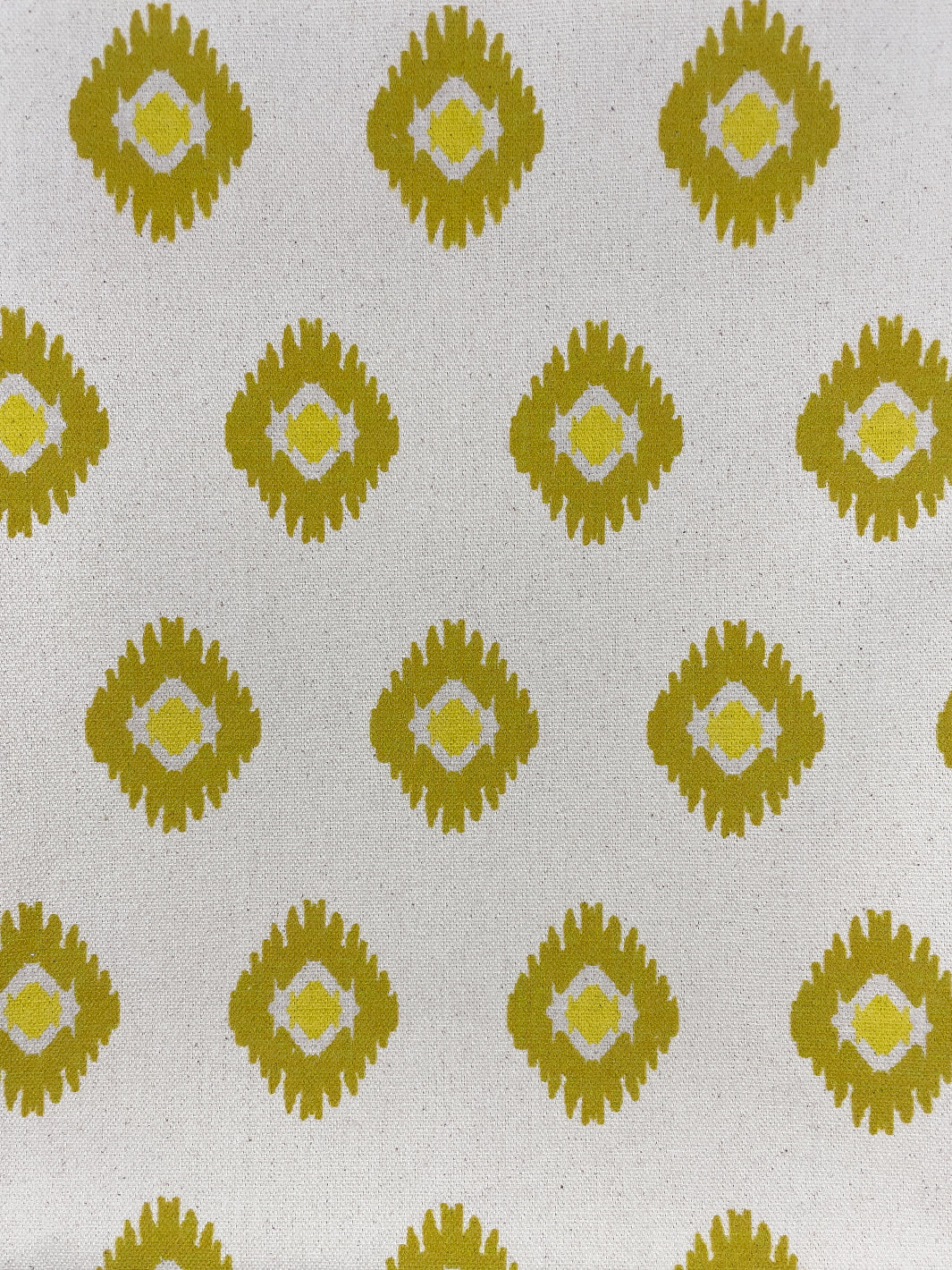 fabric by the yard tangier medallion yellow on raw canvas