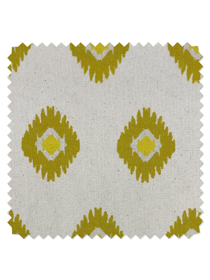 'Tangier Medallion' Raw Canvas Fabric by Wallshoppe - Yellow on Raw Canvas