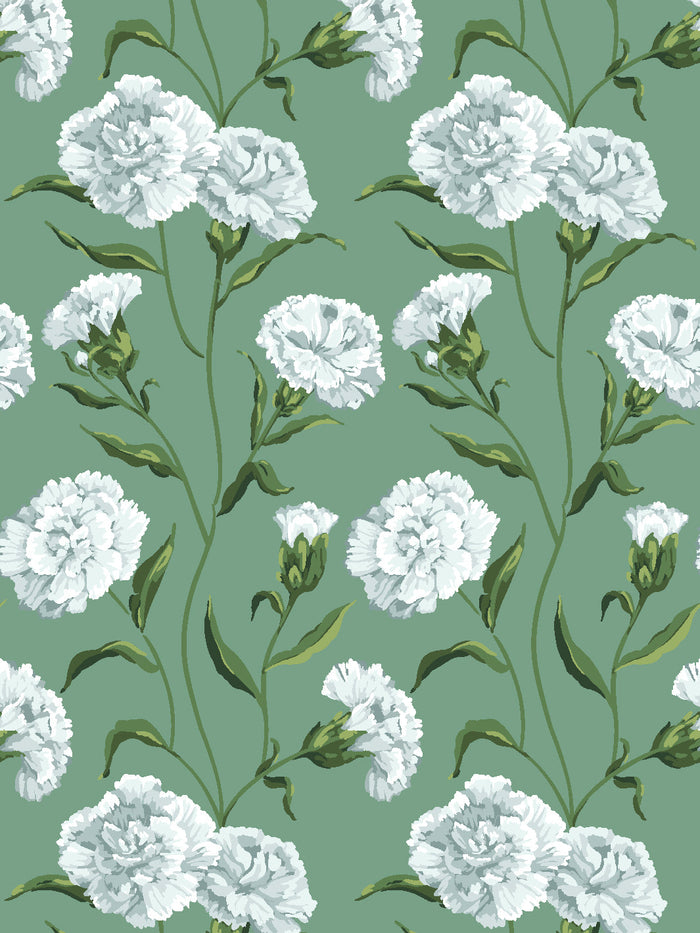 'Townhouse' Mural Wallpaper by Sarah Jessica Parker - Silver on Sage