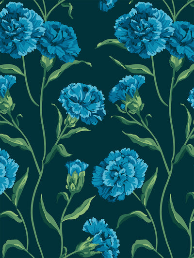 'Townhouse' Wallpaper by Sarah Jessica Parker - Teal on Deep Sea