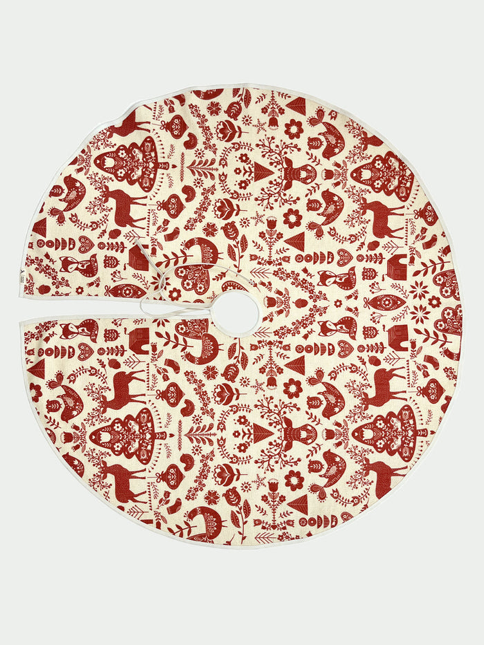 'Annika' California Cotton Tree Skirt - Red