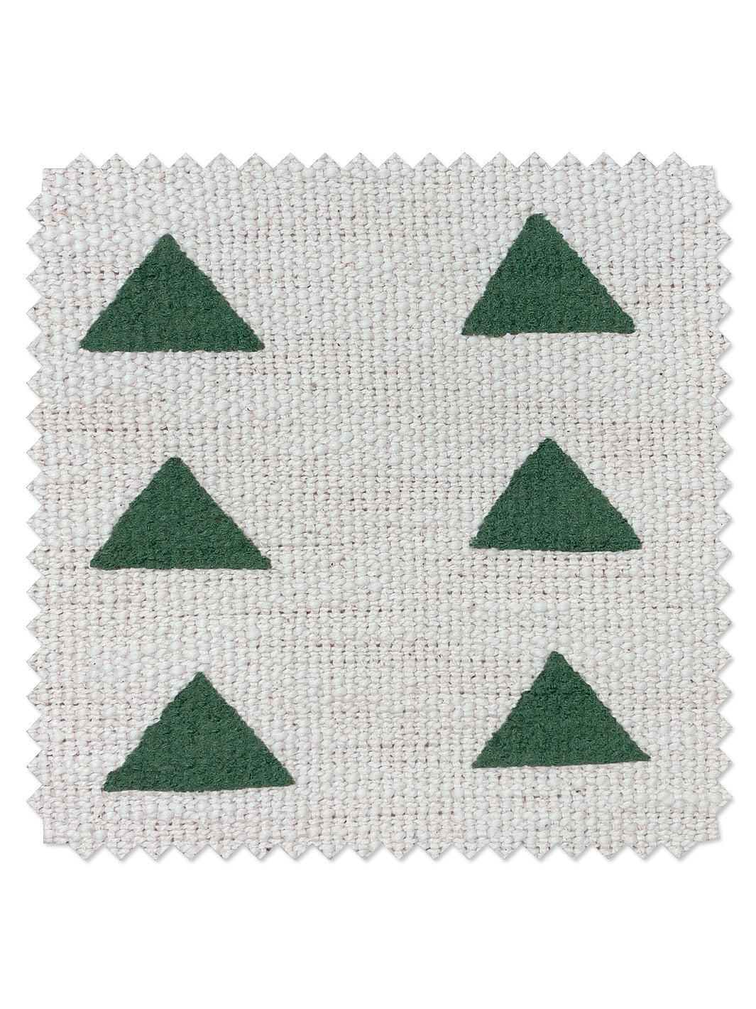 fabric by the yard triangles green on california cotton