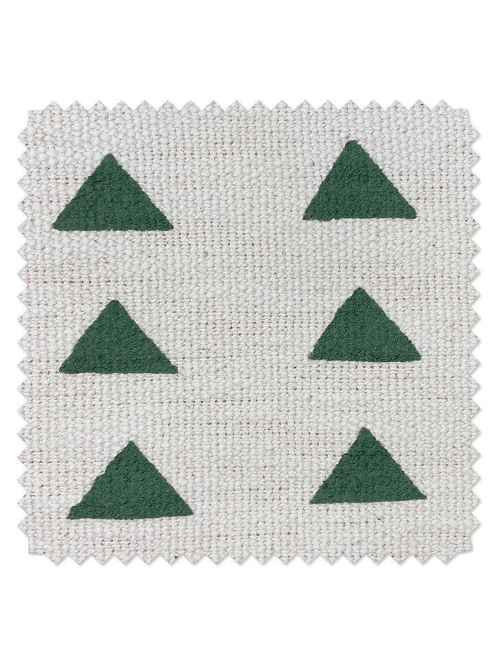 fabric by the yard triangles green on california cotton