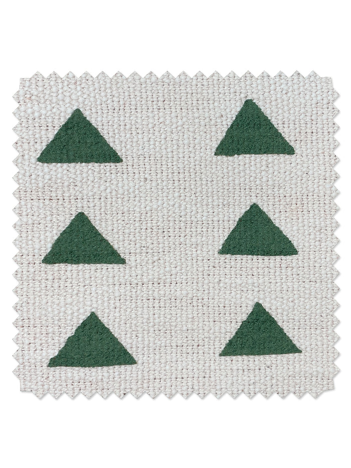 'Tissu au mètre – Triangles – Vert sur coton californien
