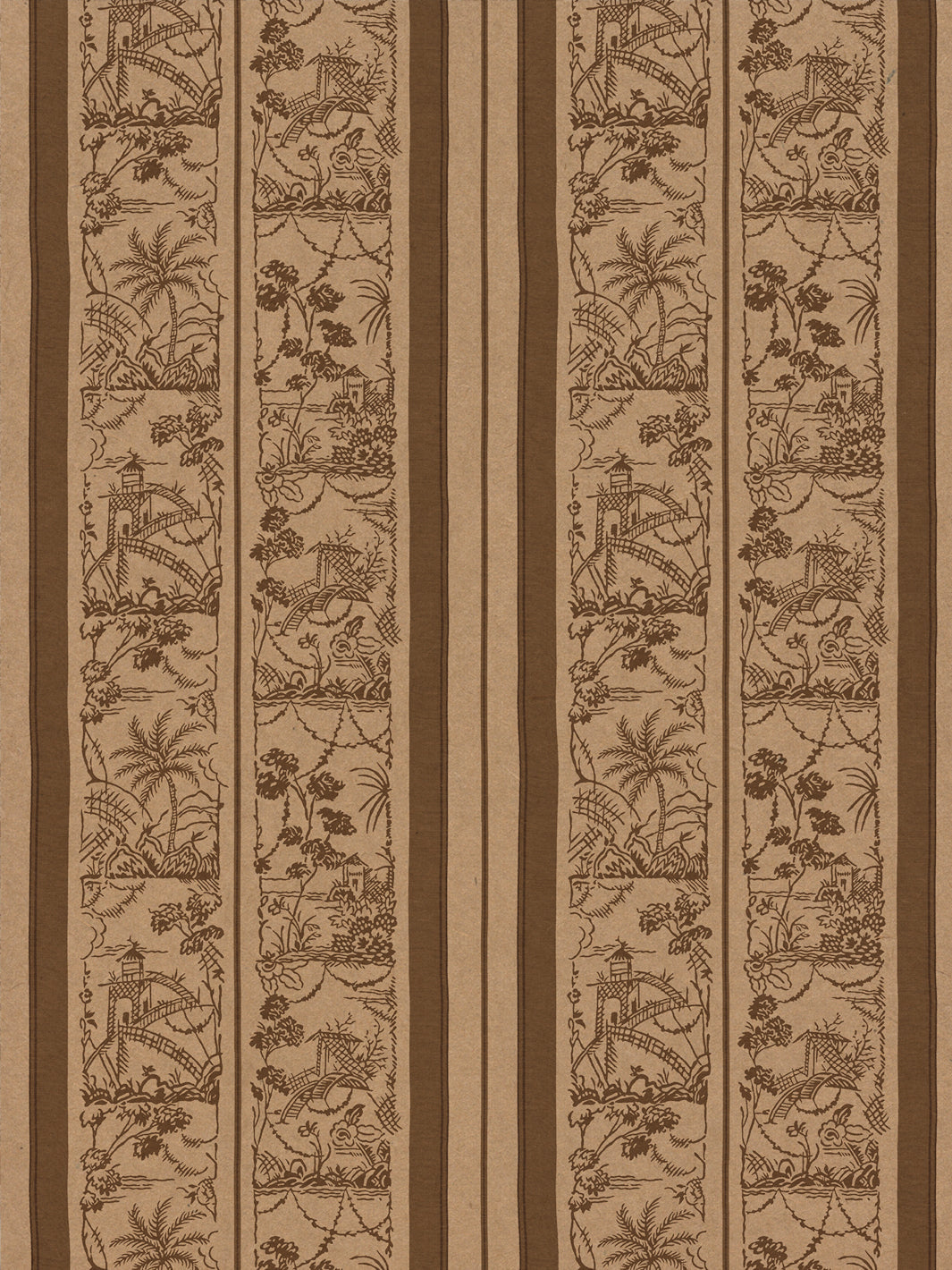 tropical toile stripe kraft wallpaper chris benz leather