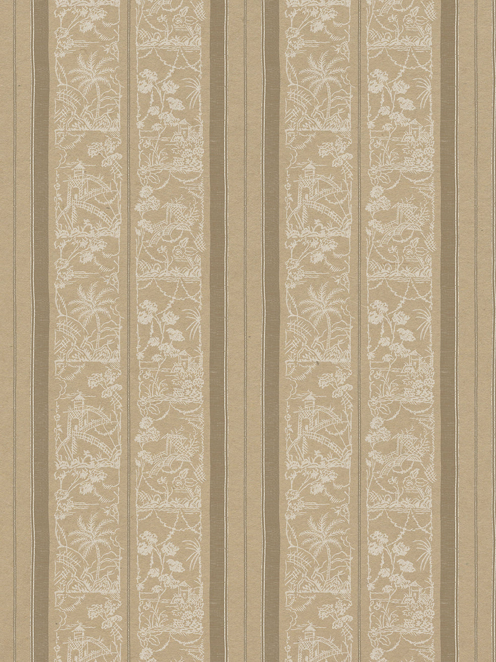 tropical toile stripe kraft wallpaper chris benz neutral