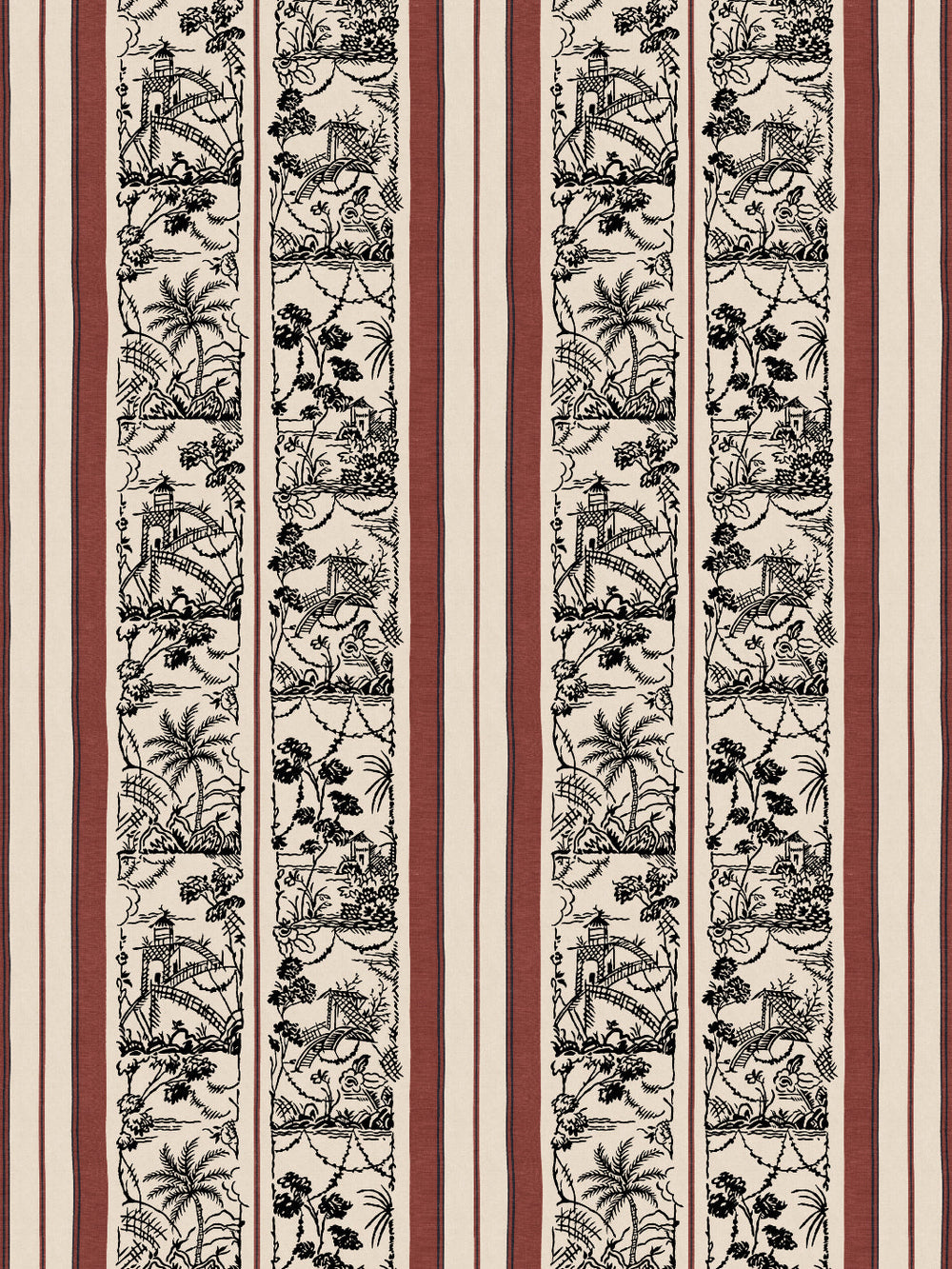 tropical-toile-stripe-wallpaper-chris-benz-rust