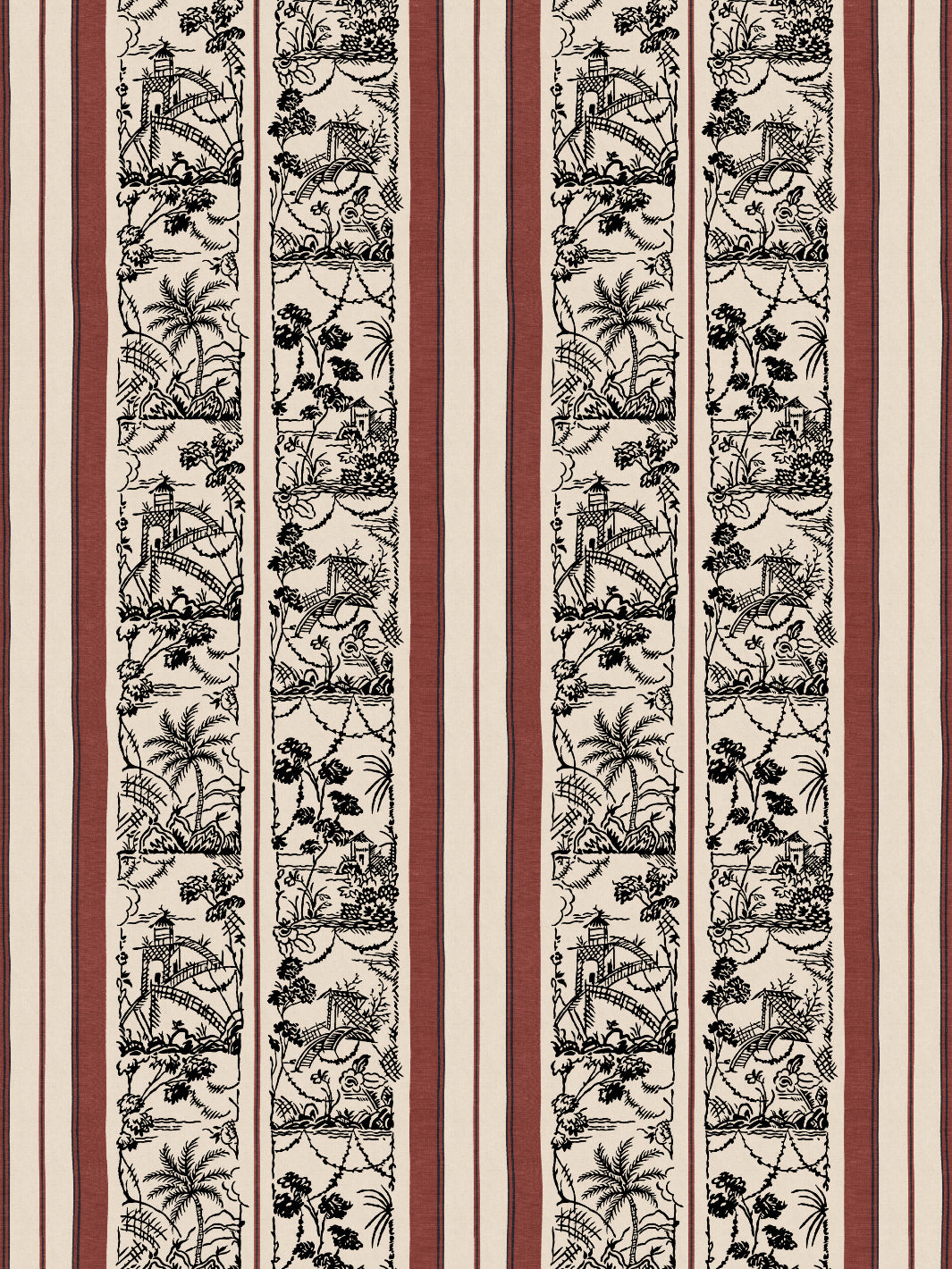 tropical-toile-stripe-wallpaper-chris-benz-rust