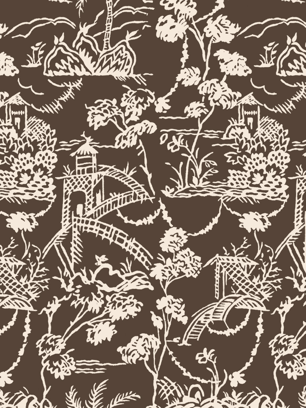 tropical-toile-wallpaper-chris-benz-deep-brown