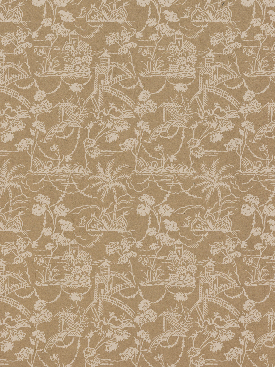 tropical toile kraft wallpaper chris benz white