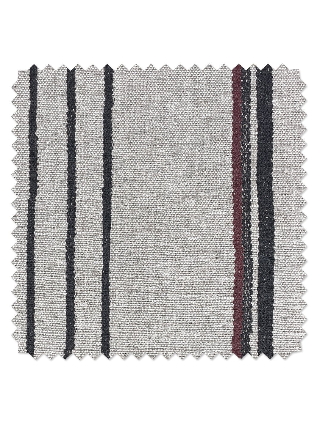 fabric by the yard two tone stripe black burgundy on linen