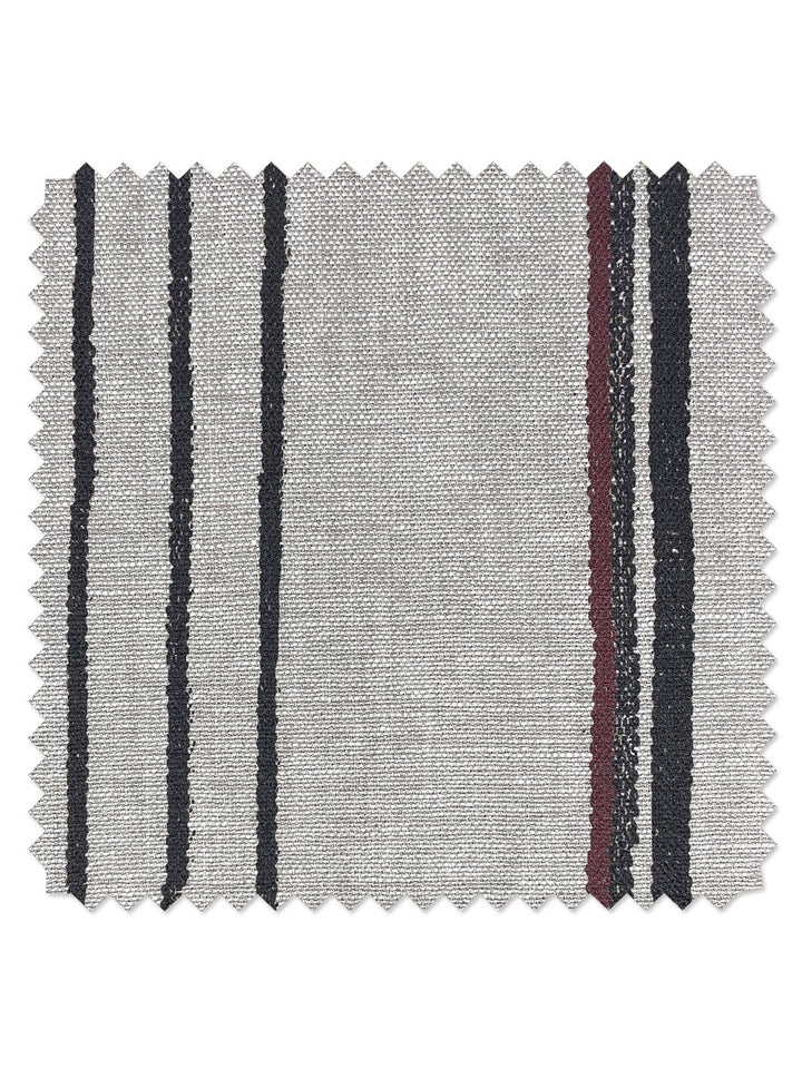 fabric by the yard two tone stripe black burgundy on linen