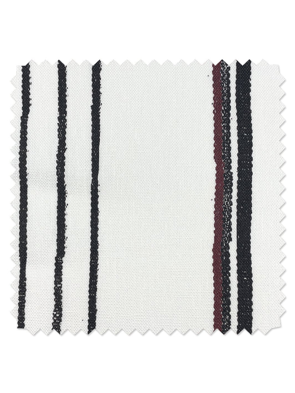 fabric by the yard two tone stripe black burgundy on flax linen