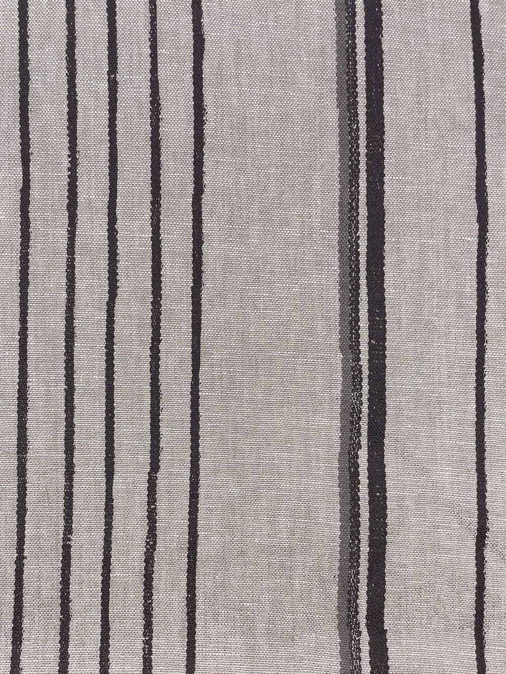 fabric by the yard two tone stripe black gray on linen