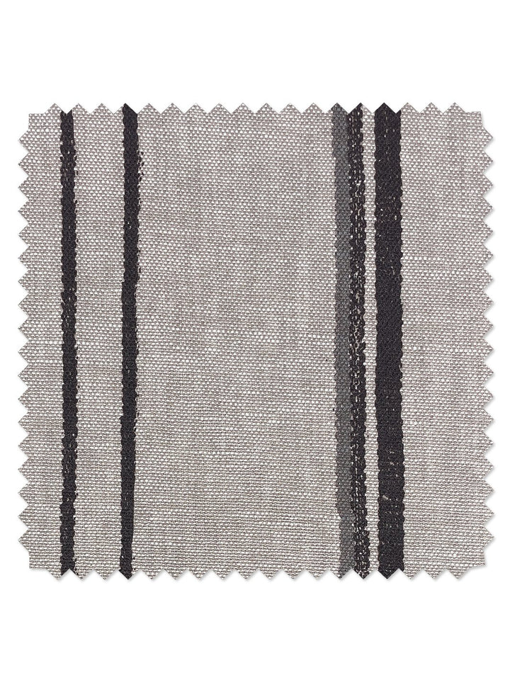 fabric by the yard two tone stripe black gray on linen