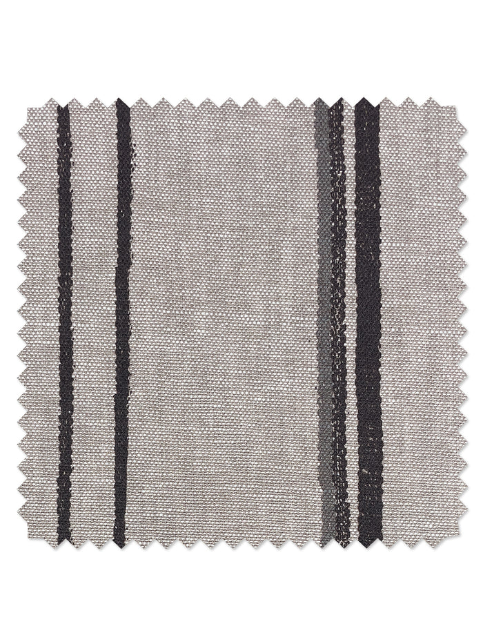 'Two Tone Stripe' Flax Linen Fabric by Nathan Turner - Black & Gray