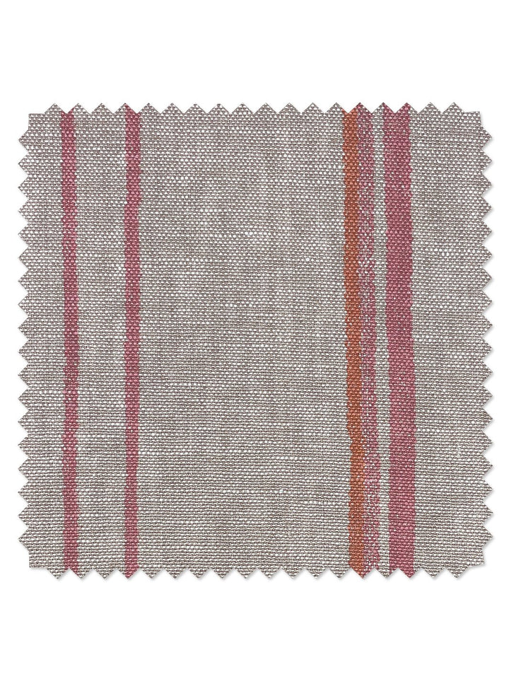 fabric by the yard two tone stripe creamsicle on linen